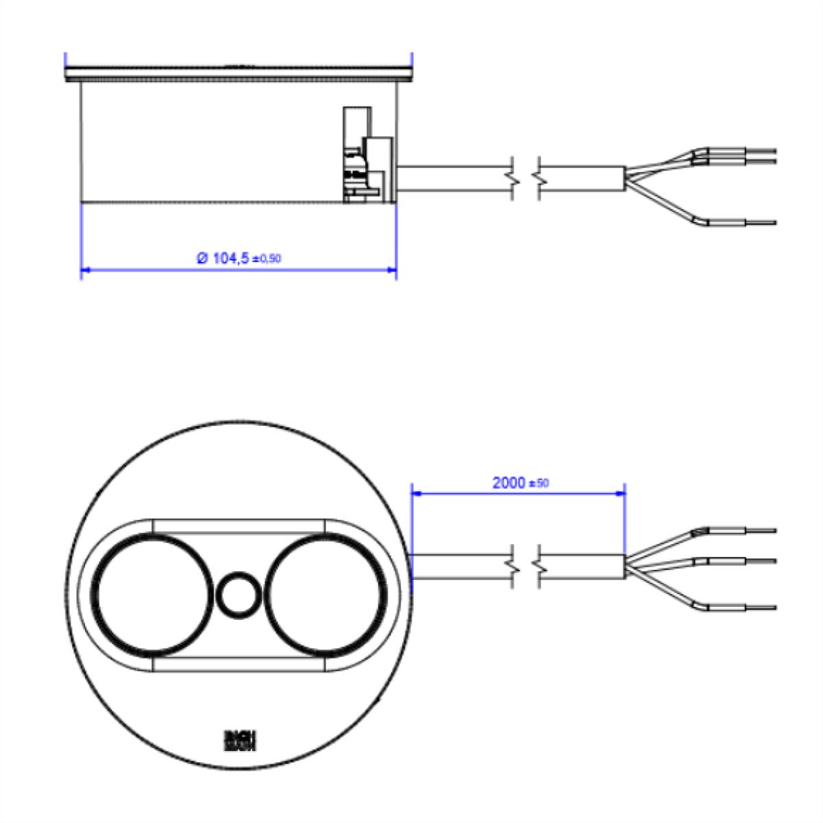 BACHMANN TWIST 2 2xCEE7/3 2,0m AEH RAL9010 30GE rund
