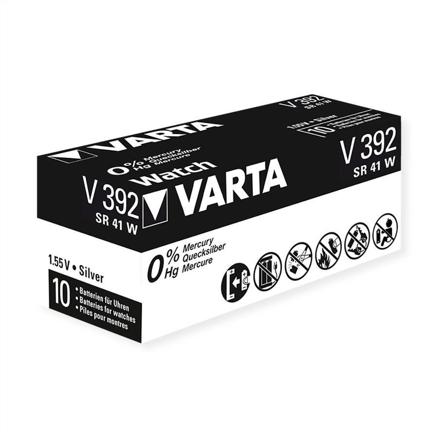 VARTA SR41, 10er Streifen, 1,55V, 39mAh, V 392 HC, Einwegbatterie Silberoxid