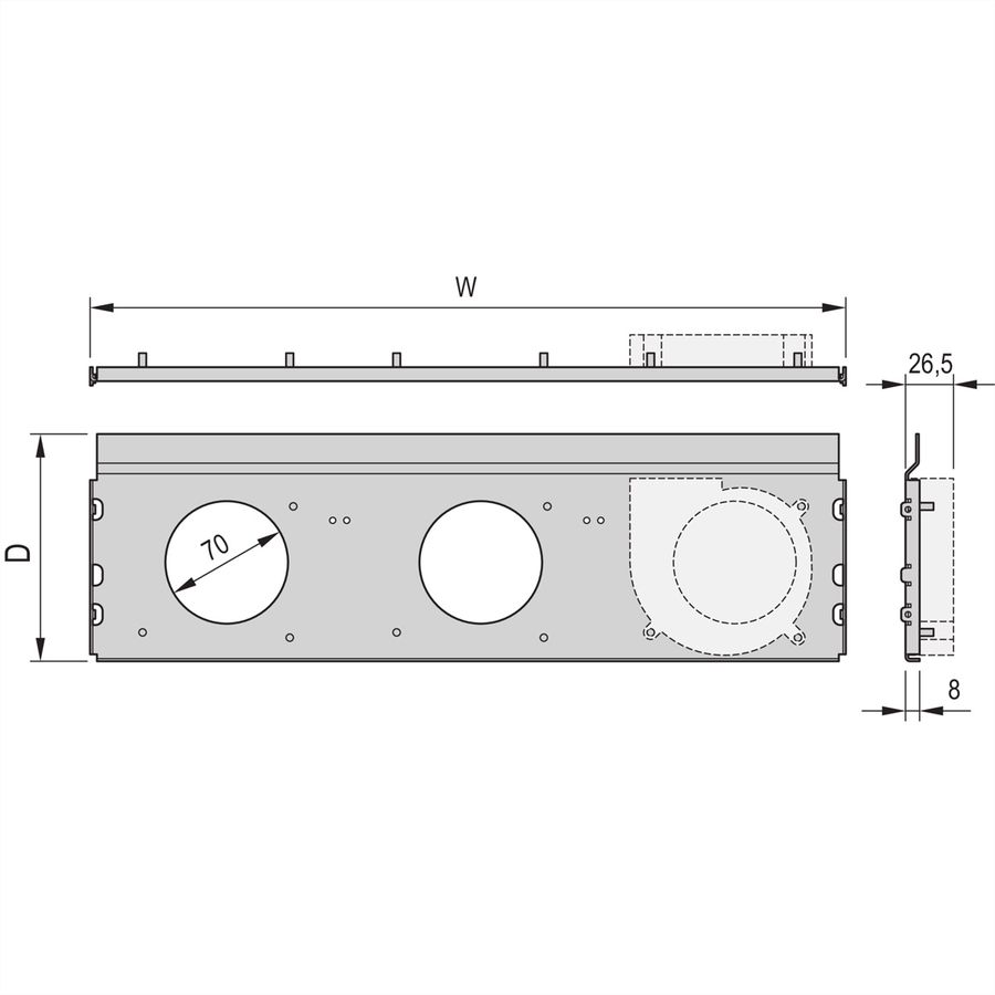 SCHROFF Radiallüftereinheit für ratiopacPRO air - LUEFTERWANNE 28TE 160T KPL.