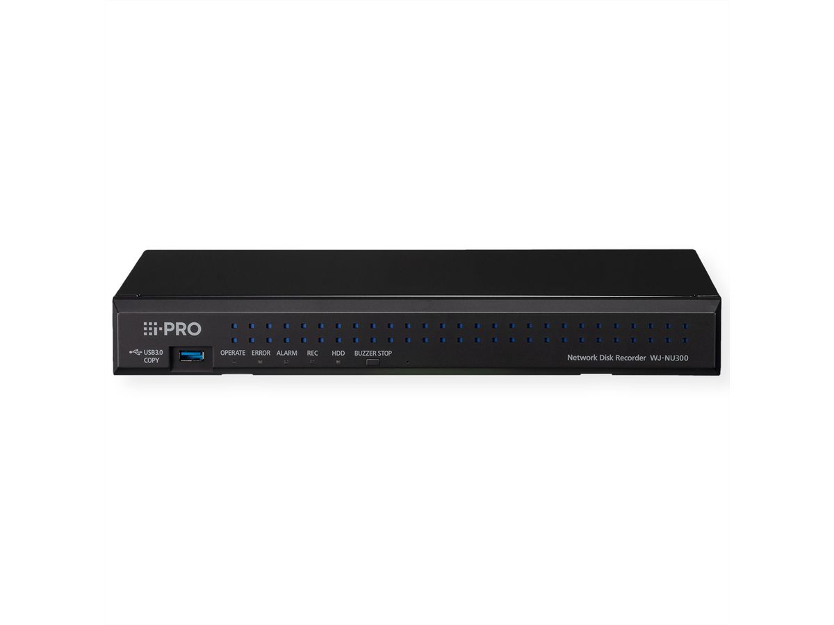 i-PRO WJ-NU300KG NVR, 16 Kamerakanäle, 8x 100Mbps (POE), 1x 1.000 Mpbs