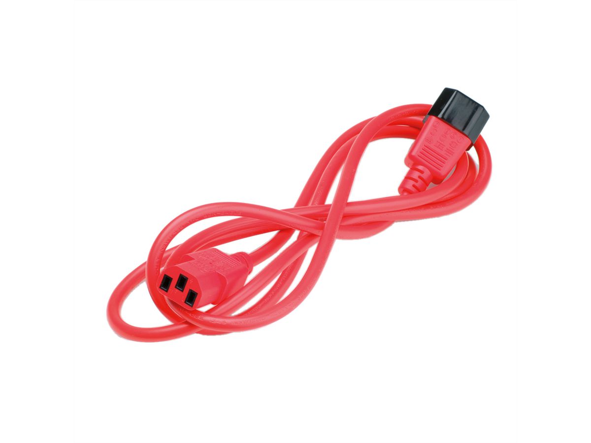ROLINE Apparate-Verbindungskabel, IEC 320 C14 - C13, rot, 1,8 m