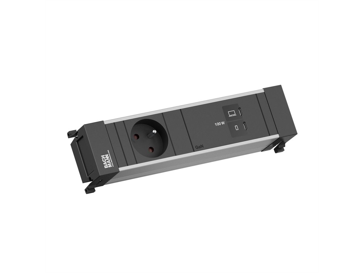 BACHMANN POWER FRAME 1xUTE, 1xUSB C/C 100W L=0,2m