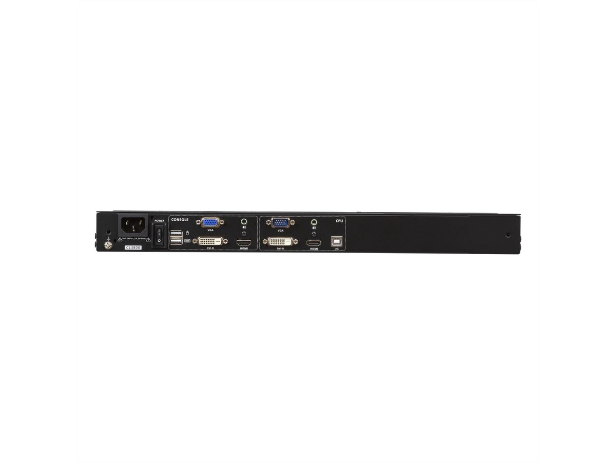 ATEN CL3800NW KVM-Konsole USB HDMI DVI VGA Dual Rail, FR-Layout