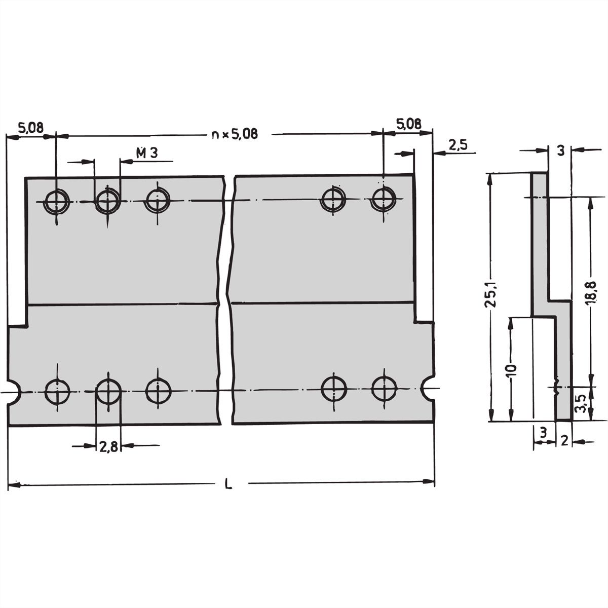 SCHROFF Z-Schiene für Steckverbinder nach DIN 41617, 31-polig (DIN 41617) - Z-SCHIENE 60TE F.DIN41617