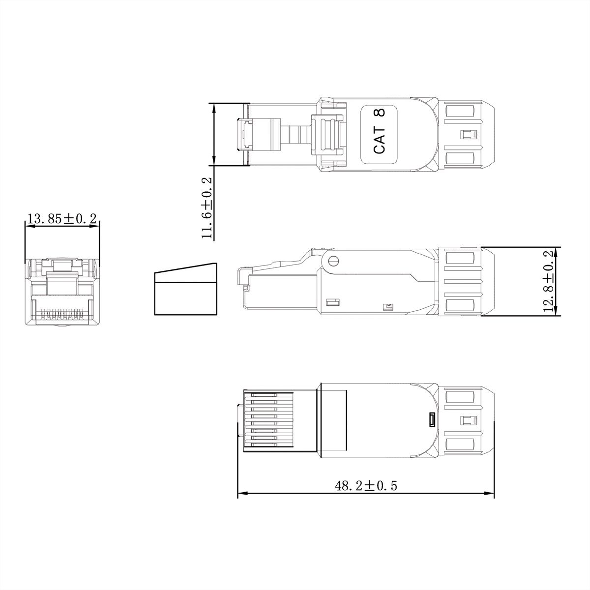 VALUE Feldkonfektionierbarer RJ-45-Stecker Cat.8 (Class I)