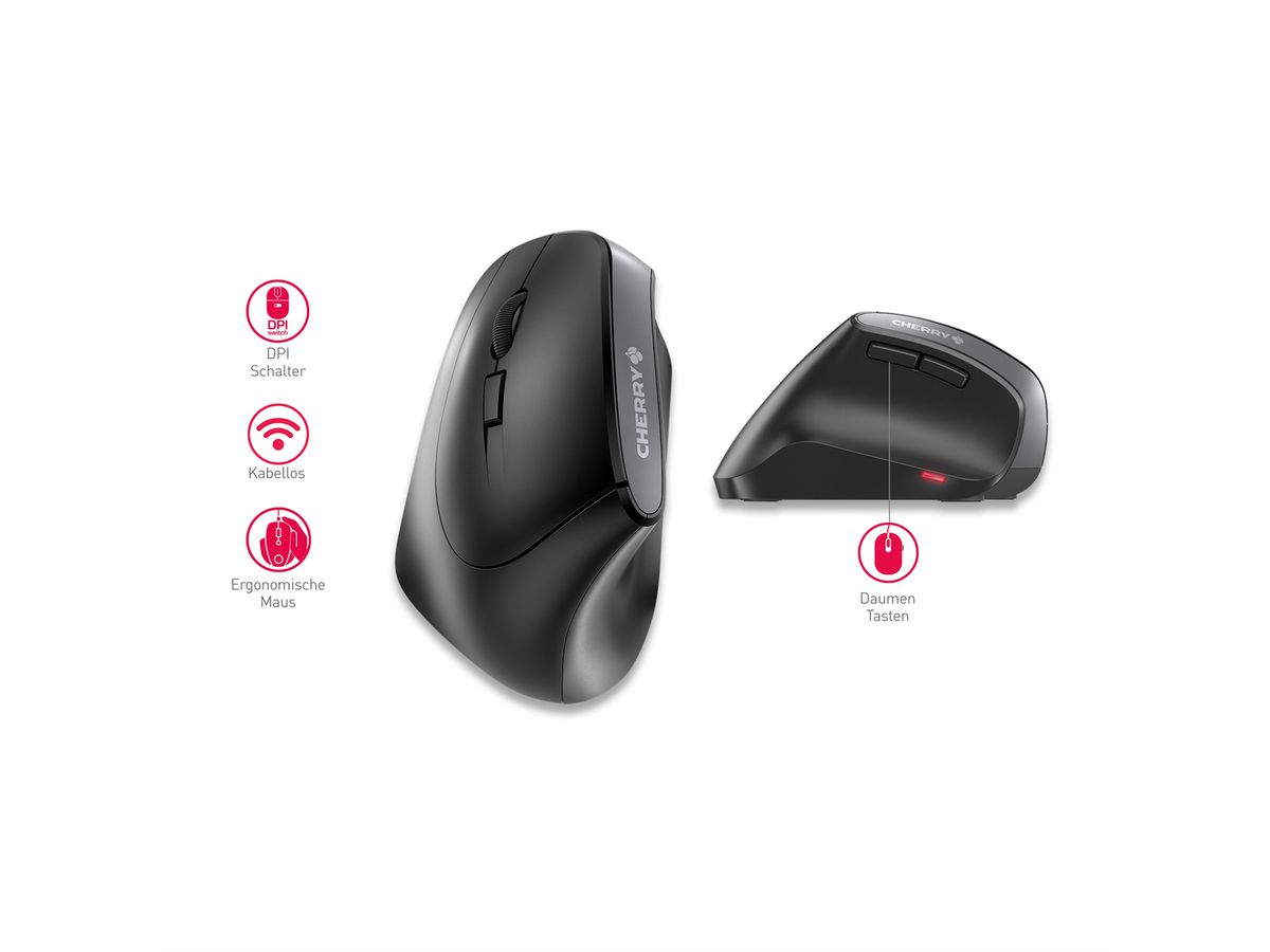 Cherry MW4550 Ergonomische wireless Maus für Linkshänder