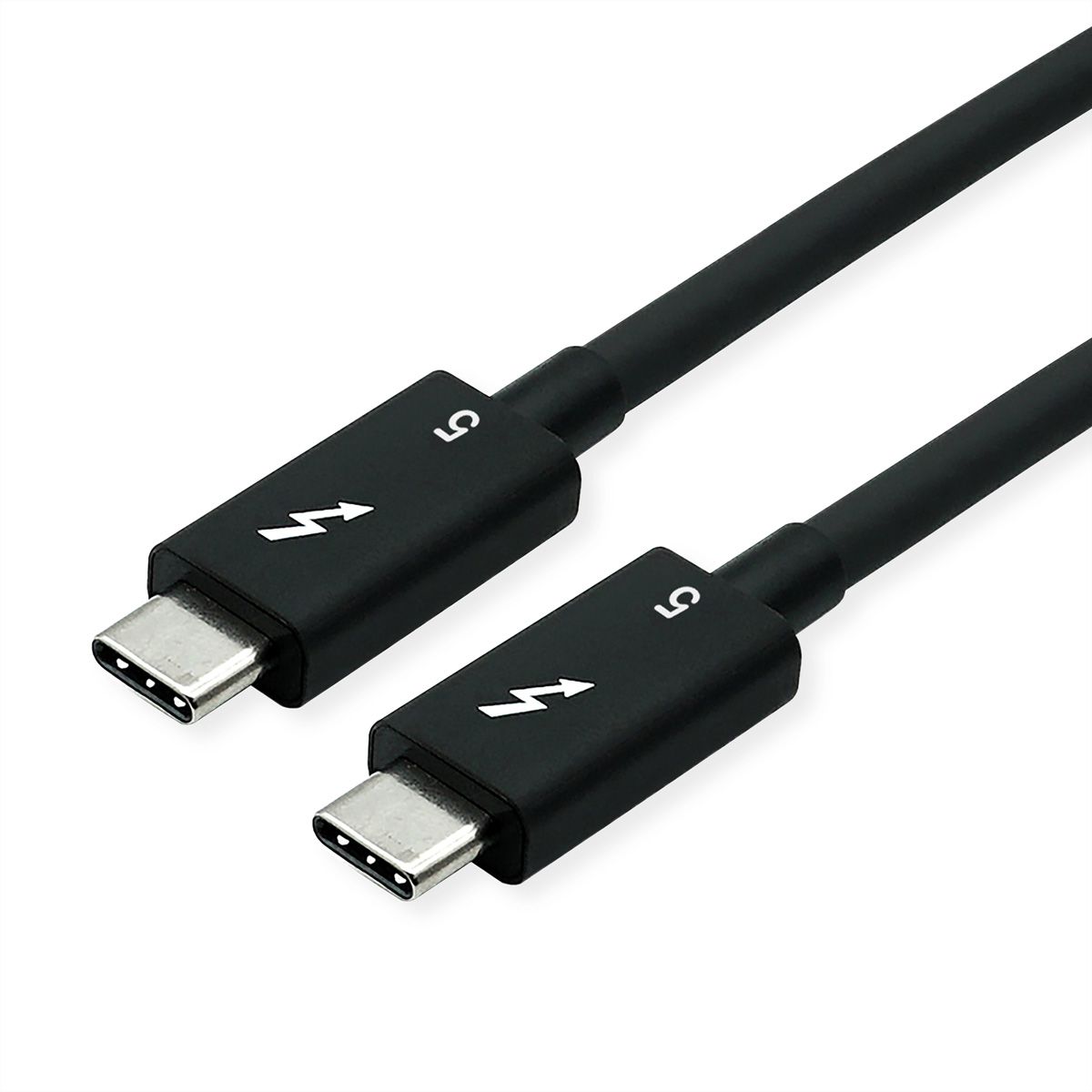 ROLINE Thunderbolt™ 5 Kabel, USB C-C, ST/ST, 8K UHD-2, 80Gbit/s, 240W, passiv, schwarz, 0,8 m
