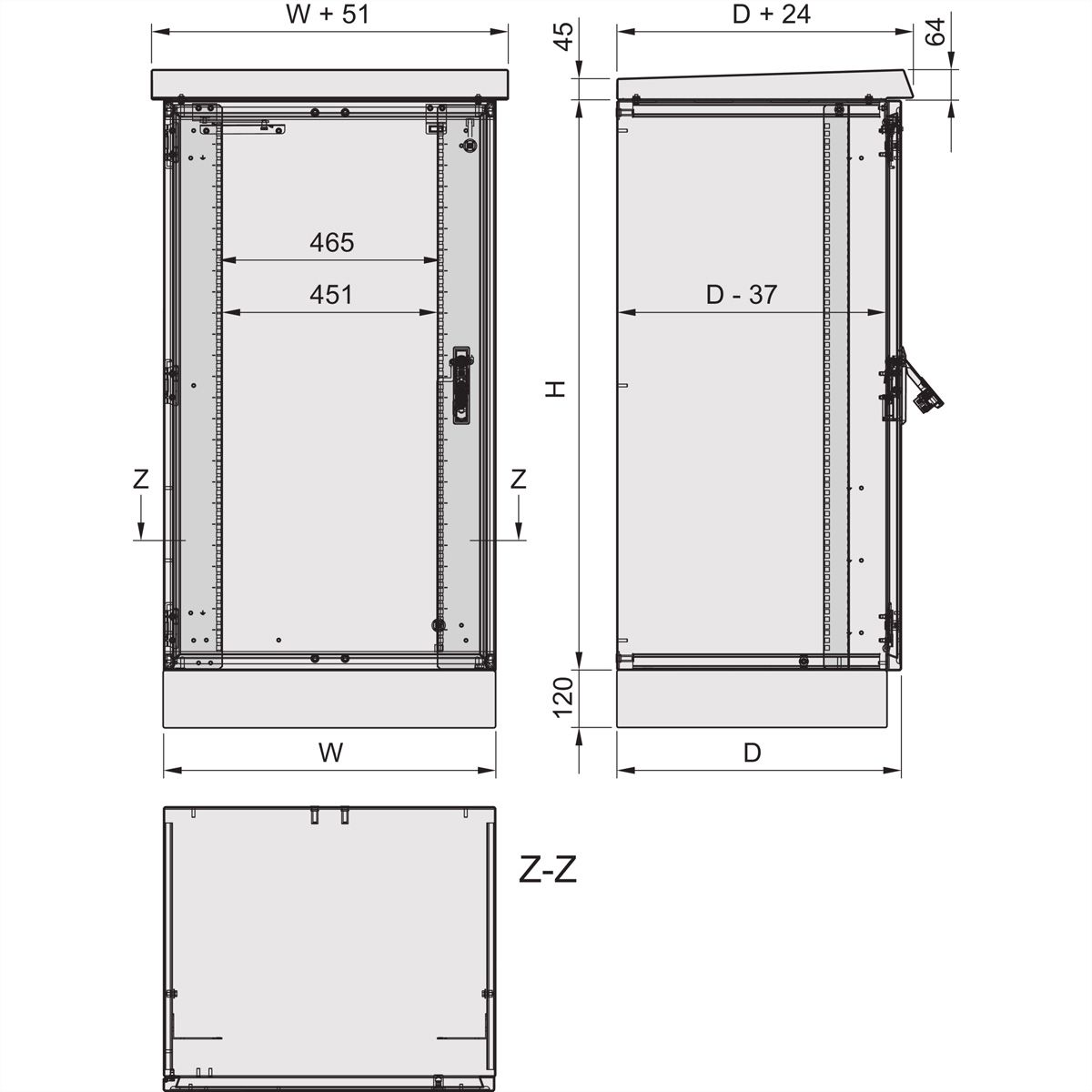 SCHROFF COM ECL 900H700B600T M.SOCK.