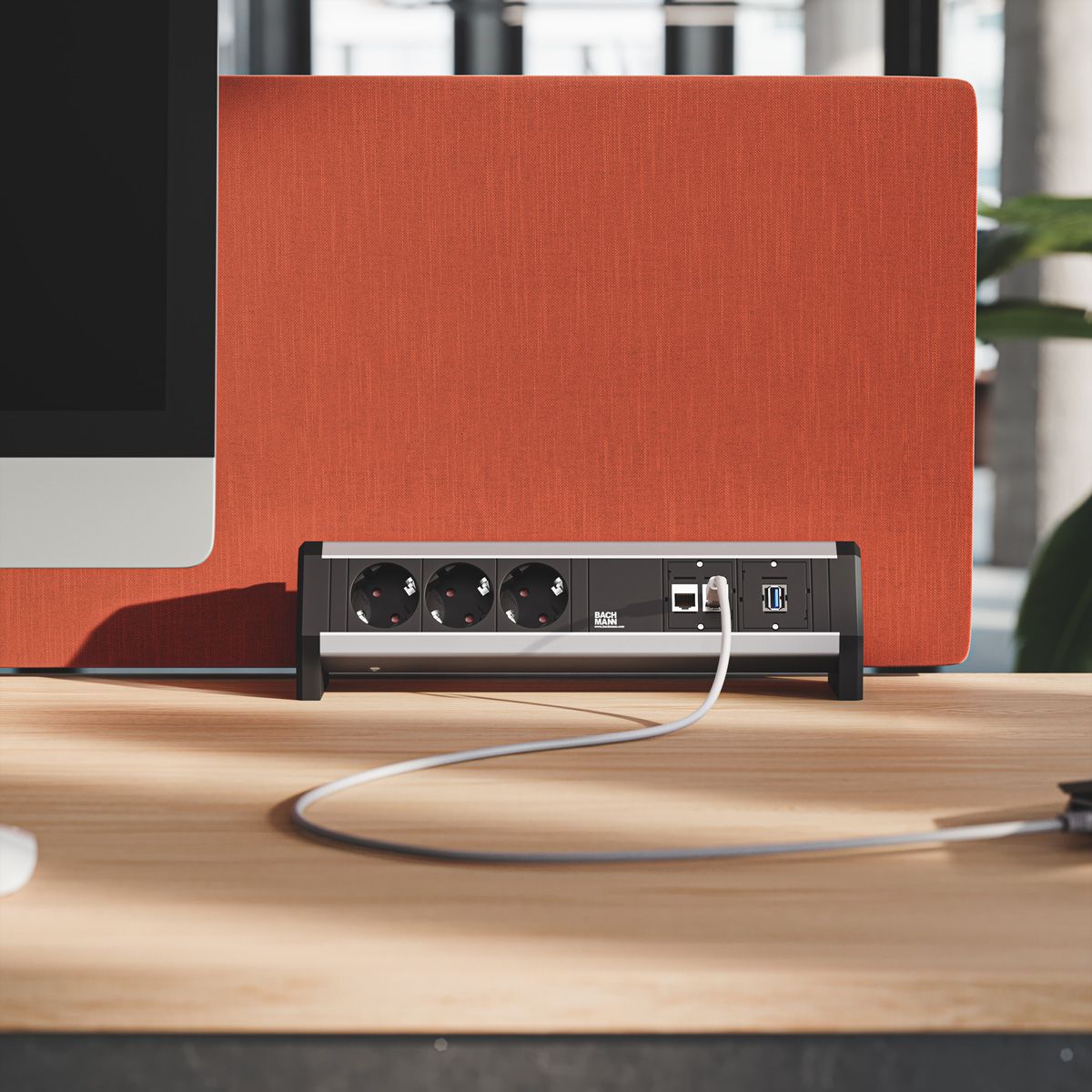 BACHMANN DESK 3x Schutzkontakt, 2x CAT6, 1x USB 3.0