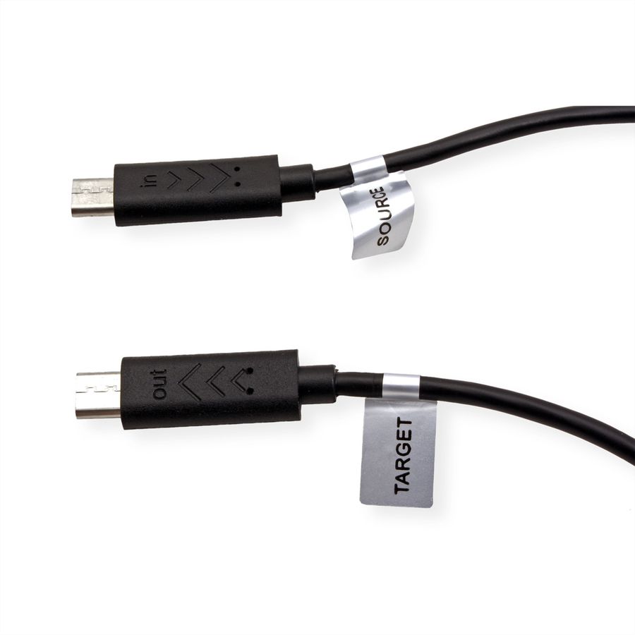 ROLINE USB 2.0 Ladekabel, Micro B - Micro B, ST/ST, schwarz, 0,3 m