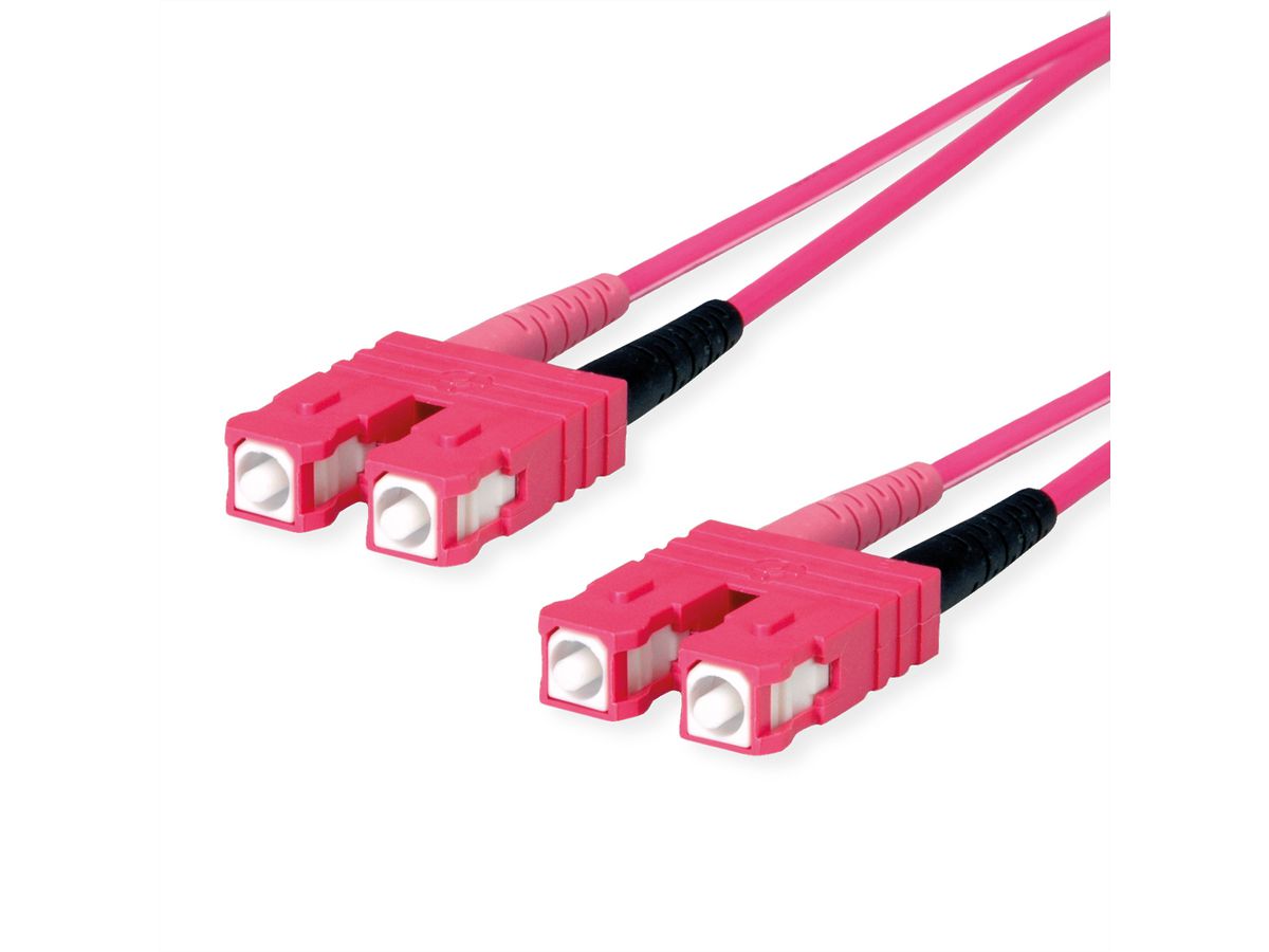 TELEGÄRTNER LWL Rangierkabel 2x G50/125 OM4, 1x SC Duplex - 1x SC Duplex, violett, 10 m