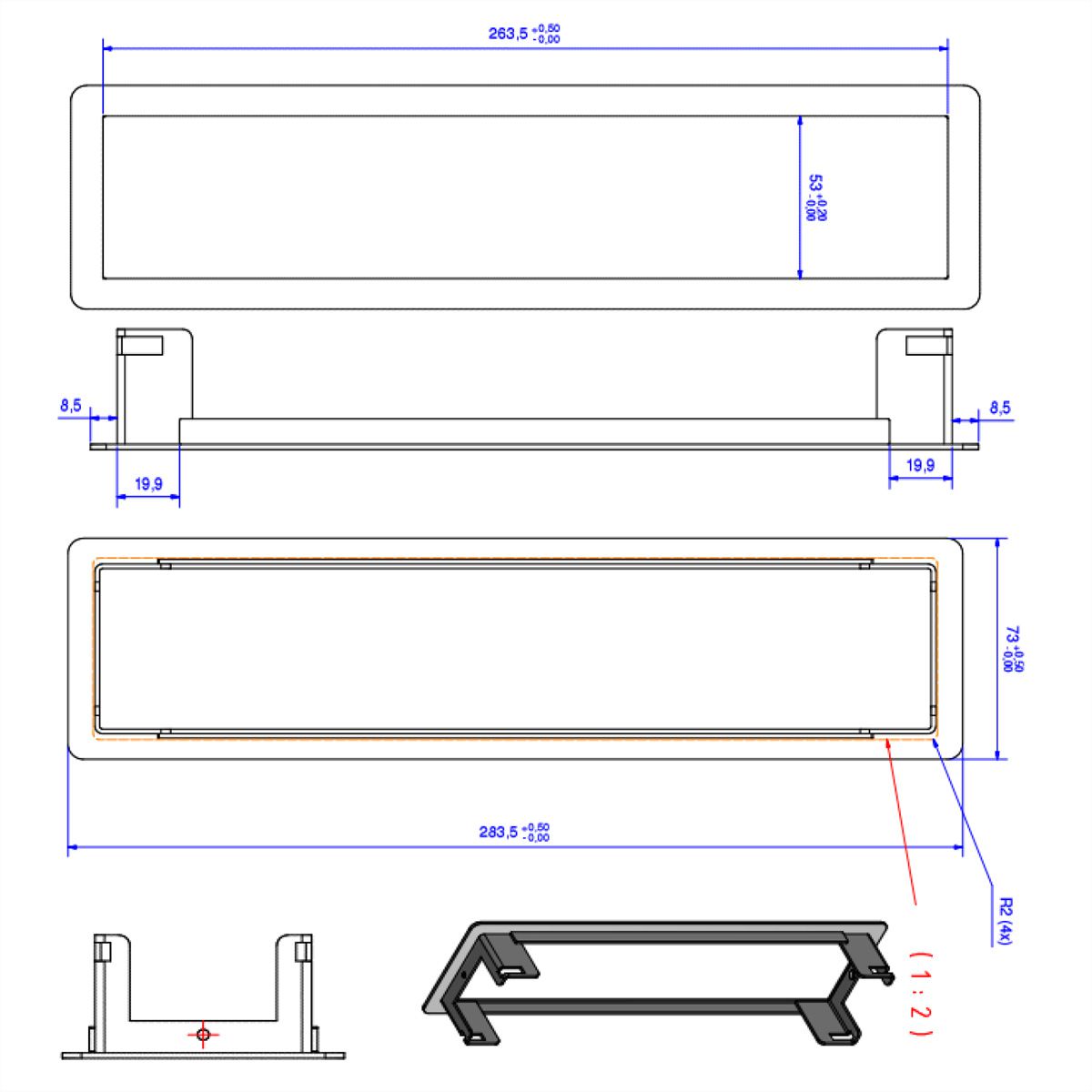 BACHMANN POWER FRAME Einbaurahmen Medium 4-fach, weiß