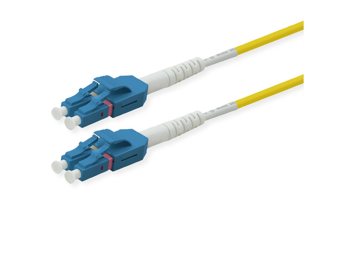 ROLINE LWL-Kabel duplex 9/125µm OS2, LC/LC, UNIBOOT, gelb, 2 m