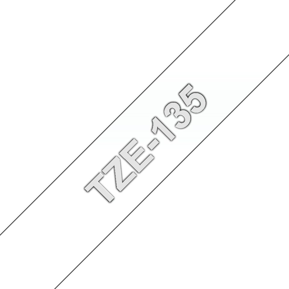 Brother TZE-135 Etiketten erstellendes Band Weiss auf Transparent