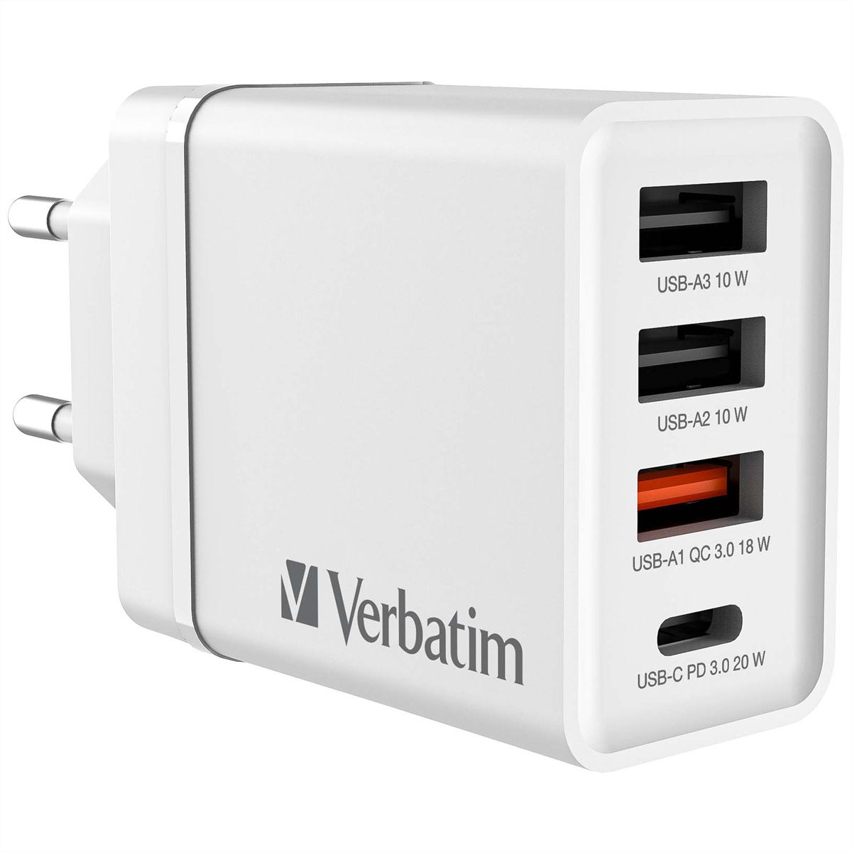 VERBATIM Ladeadapter 30W GaN weiß