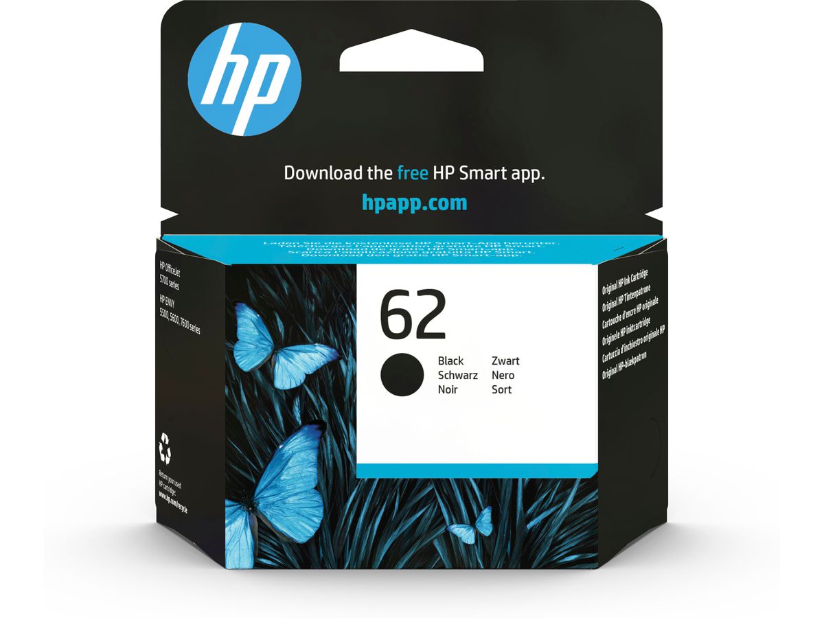 HP 62 Schwarz Original Druckerpatrone