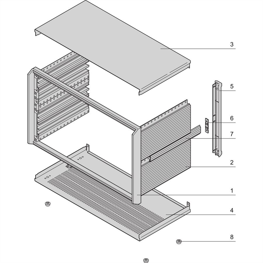 SCHROFF Gehäuse 4 und 6 HE, ungeschirmt - PROPAC PRO GEH.6HE 84TE 386T