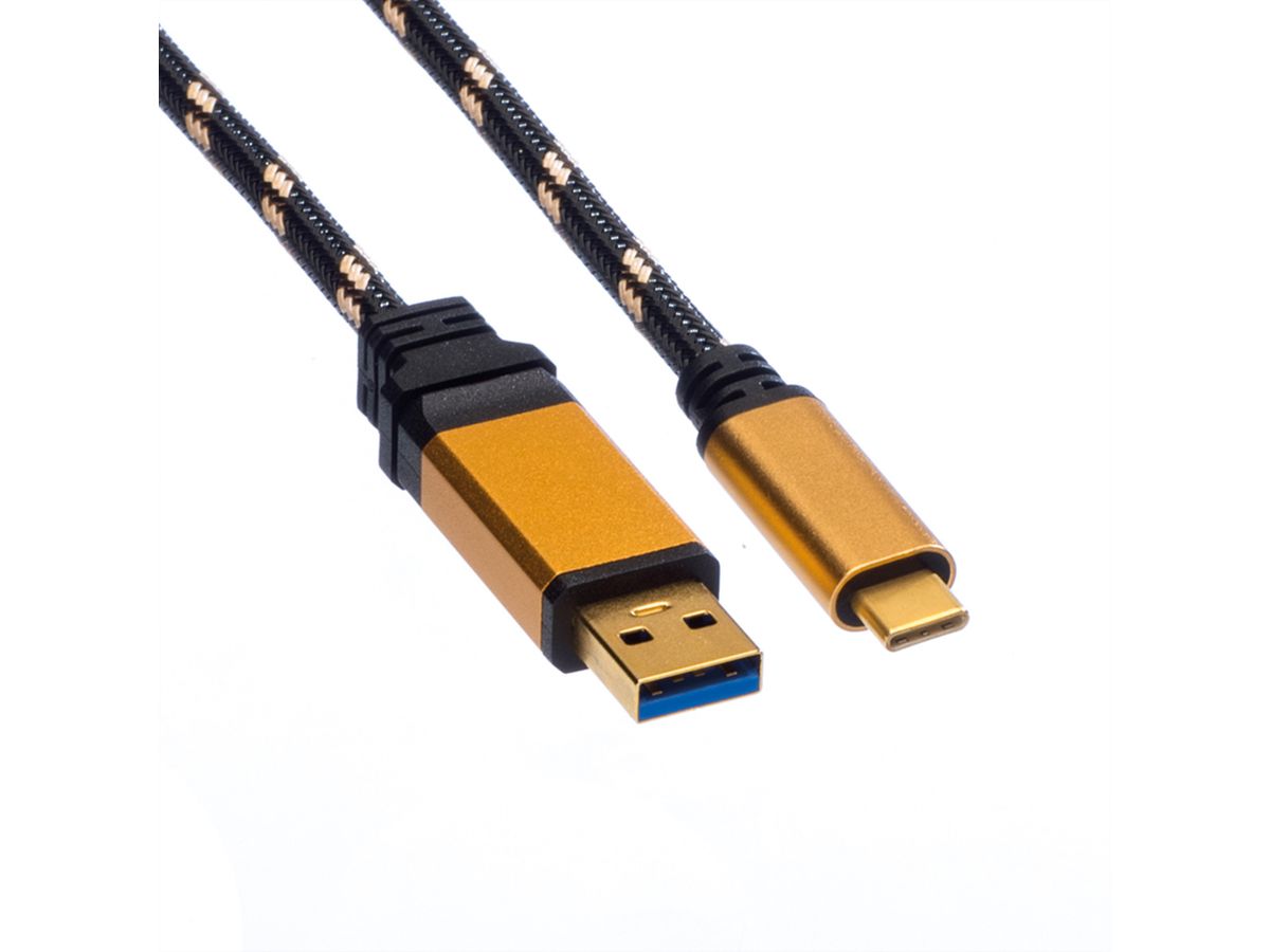 ROLINE GOLD USB 3.2 Gen 1 Kabel, A-C, ST/ST, 0,5 m