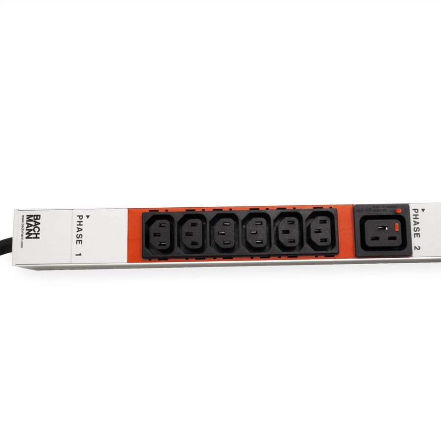 BACHMANN IT PDU ALU 1HE 18xC13 3xC19 Stecker CEE 3L+N+PE 16A