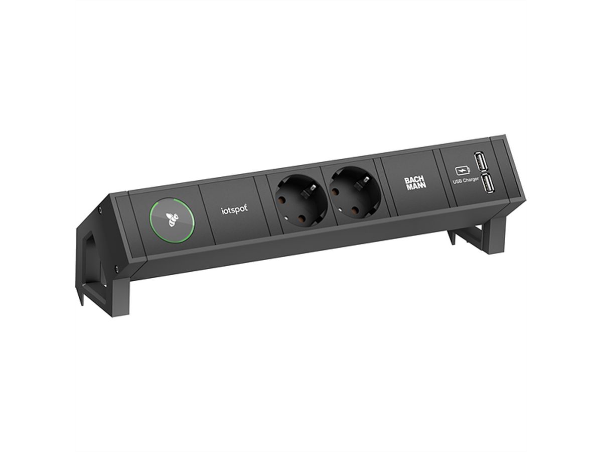 BACHMANN DESK2 1xIOTspot 2xSchutzkontakt, USB Charger