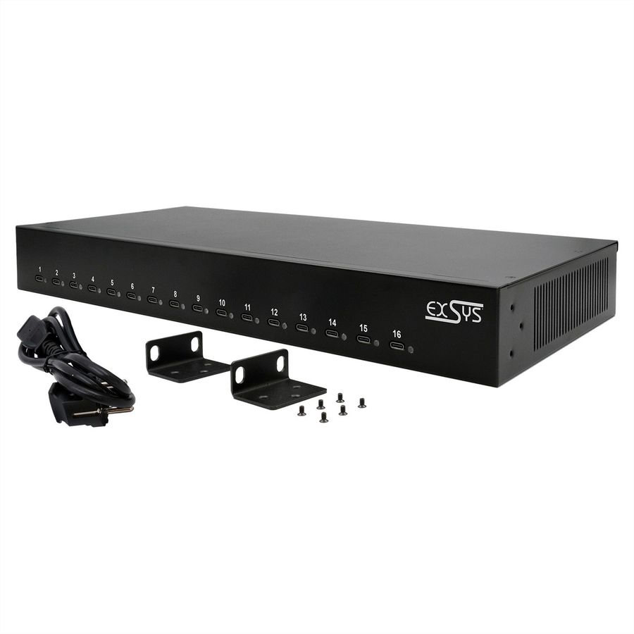 EXSYS EX-11017 16 Port USB-C Highpower Ladestation 1008W