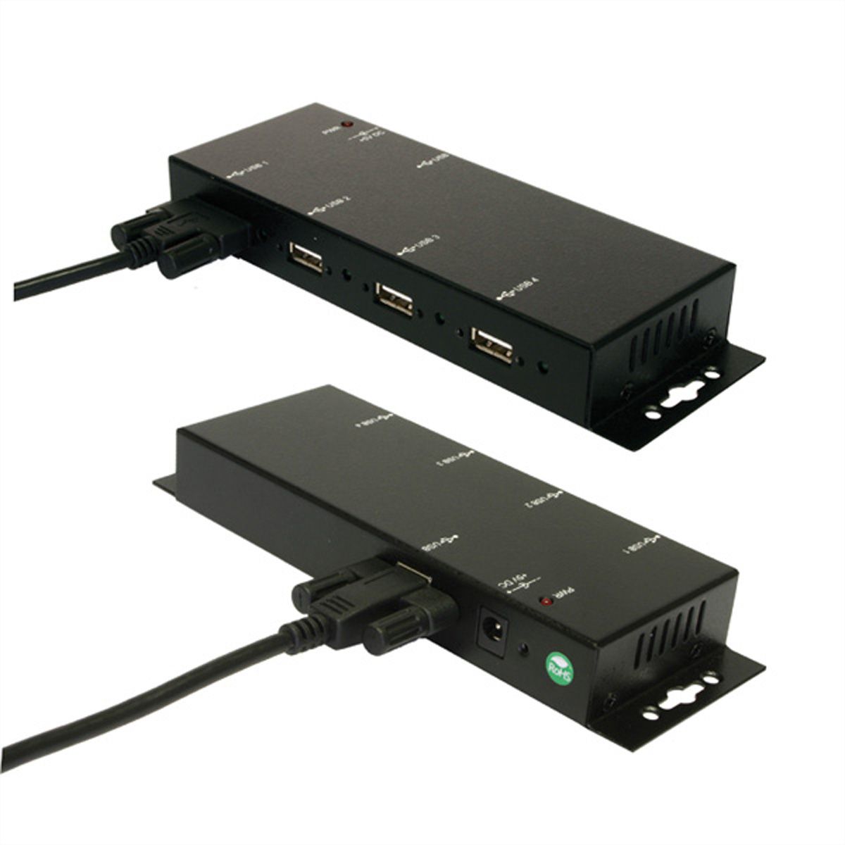 EXSYS EX-1166HMV 4 Port externer USB 2.0 Hub Metall verschraubbar