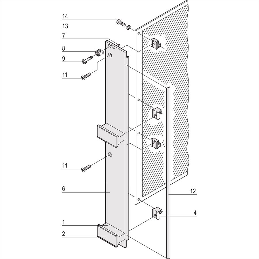 SCHROFF Steckbaugruppe mit starrem Griff in Trapezform - STECKBAUGR.HF TR-GR 6HE 12TE