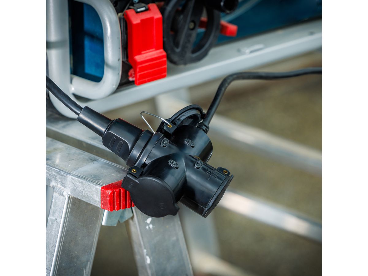 BACHMANN Vollgummi-Schutzkontakt, 3x Kupplung schwarz montierbar