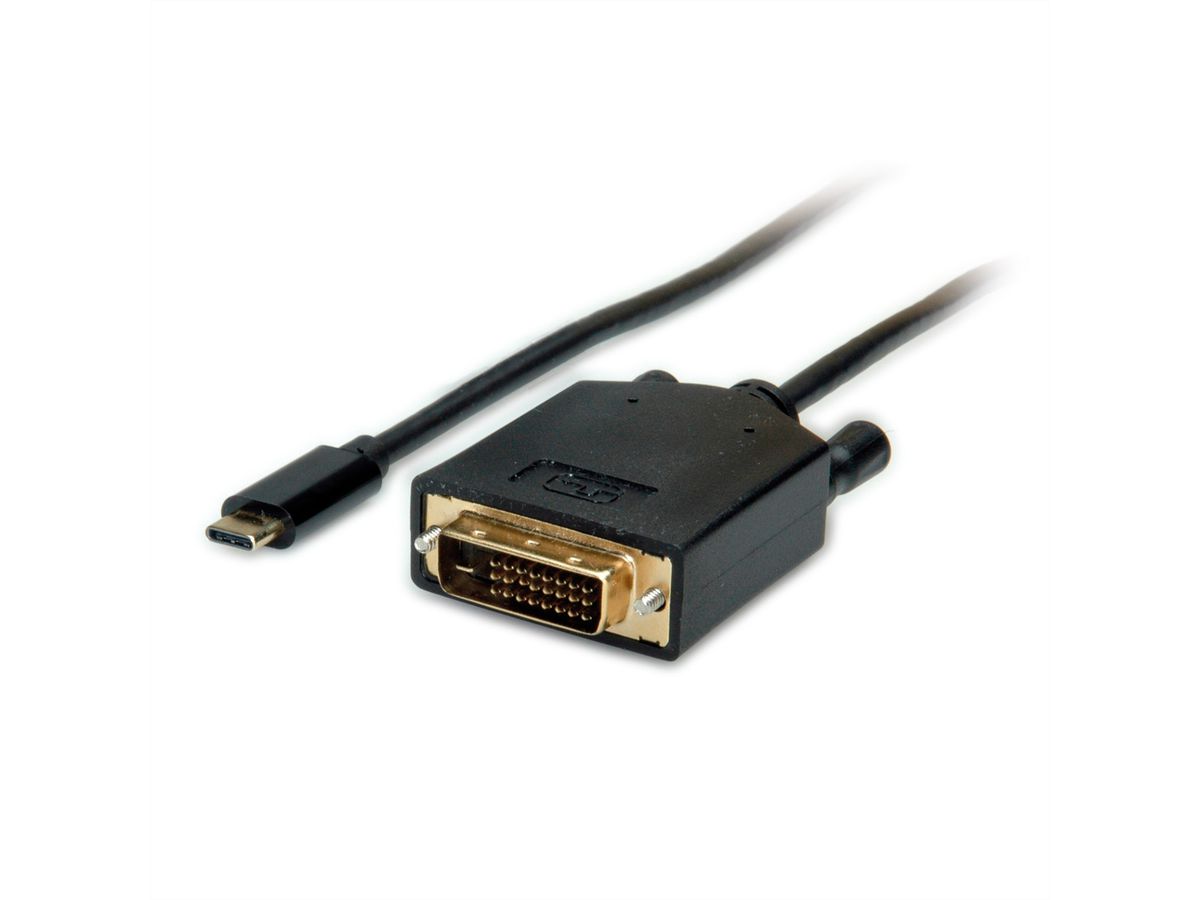 VALUE USB Typ C - DVI Adapterkabel, ST/ST, 2 m