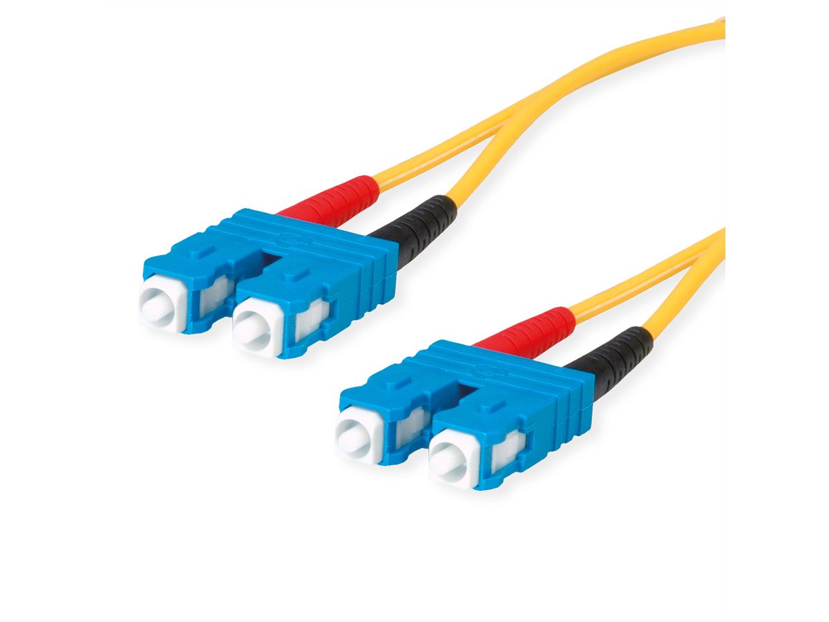 TELEGÄRTNER LWL Rangierkabel 2x E9/125 OS2, 1x SC Duplex - 1x SC Duplex, gelb, 2 m