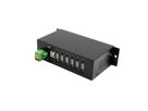 EXSYS EX-1596HMVS 6 Port USB 2.0 Metall HUB mit 15KV ESD Überspannungs-Schutz (Din-Rail)