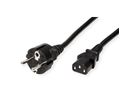 ROLINE Netzkabel, IEC-Buchse & CEE7/7-Stecker gerade, schwarz, 1,8 m