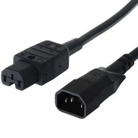 BACHMANN Netzkabel Kaltgerätestecker-Stecker auf Warmgeräte-Kupplung, IEC320 C14/C15, 3 m