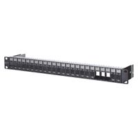 METZ CONNECT Keystone 19 Zoll Modulträger 1HE, 24 Port unbestückt, geschirmt, schwarz
