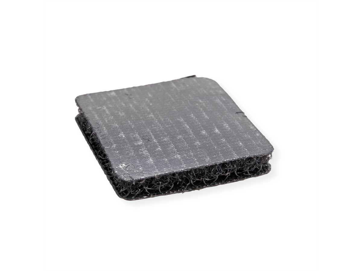 VELCRO® Klettquadrate Selbstklebend, Haken & Flausch 25mm x 25mm x 24 sets Schwarz