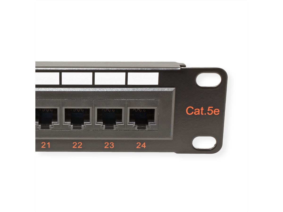 ROLINE Kat.5e (Class D) 19"-Patchpanel, 24 Ports, UTP, schwarz