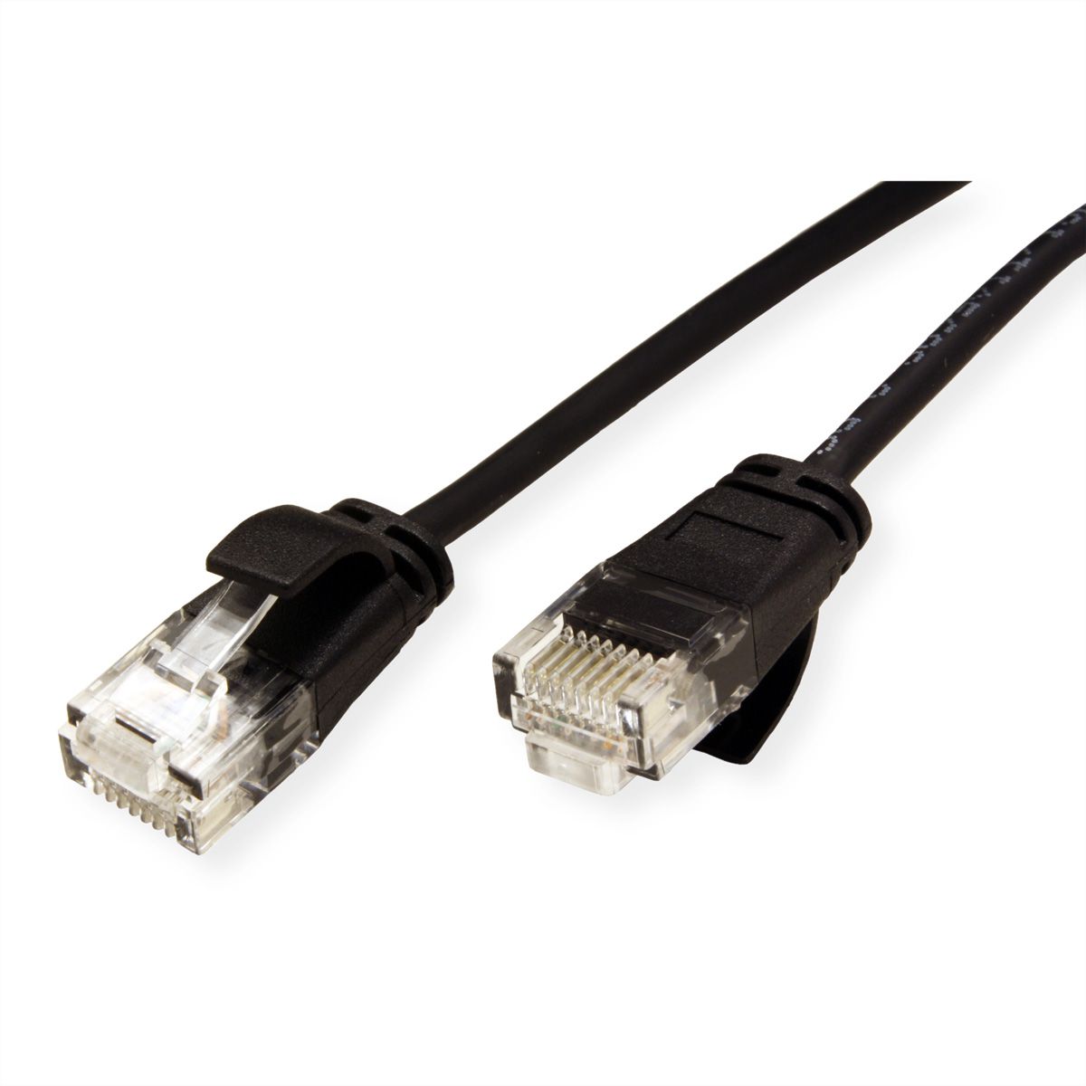 ROLINE GREEN UTP Patchkabel Cat.6A (Class EA), LSOH, slim, schwarz, 0,15 m