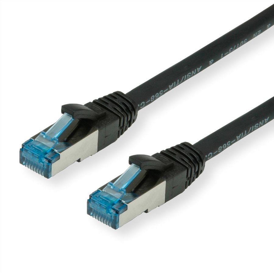VALUE Patchkabel Cat.6A (Class EA) S/FTP (PiMF), LSOH, schwarz, 1 m