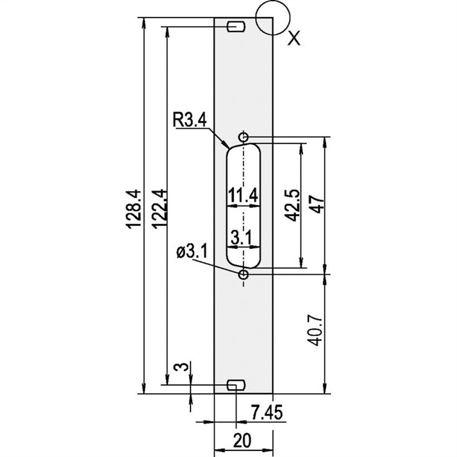 SCHROFF Frontplatten für D-Sub Steckverbinder - TEILFRPL.3HE 4TE 1X25 DC EMC
