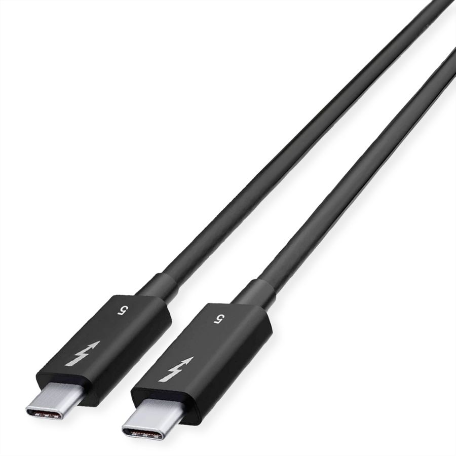 ROLINE Thunderbolt™ 5 Kabel, USB C-C, ST/ST, 8K UHD-2, 80Gbit/s, 240W, passiv, schwarz, 0,8 m