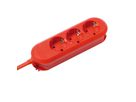 BACHMANN SMART Steckdosenleiste 3x CEE7/3, rot, 3m CEE7/7