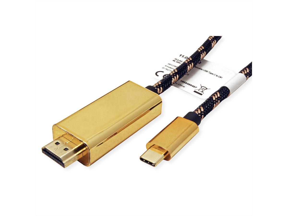 ROLINE GOLD USB Typ C - HDMI Adapterkabel, ST/ST, 2 m