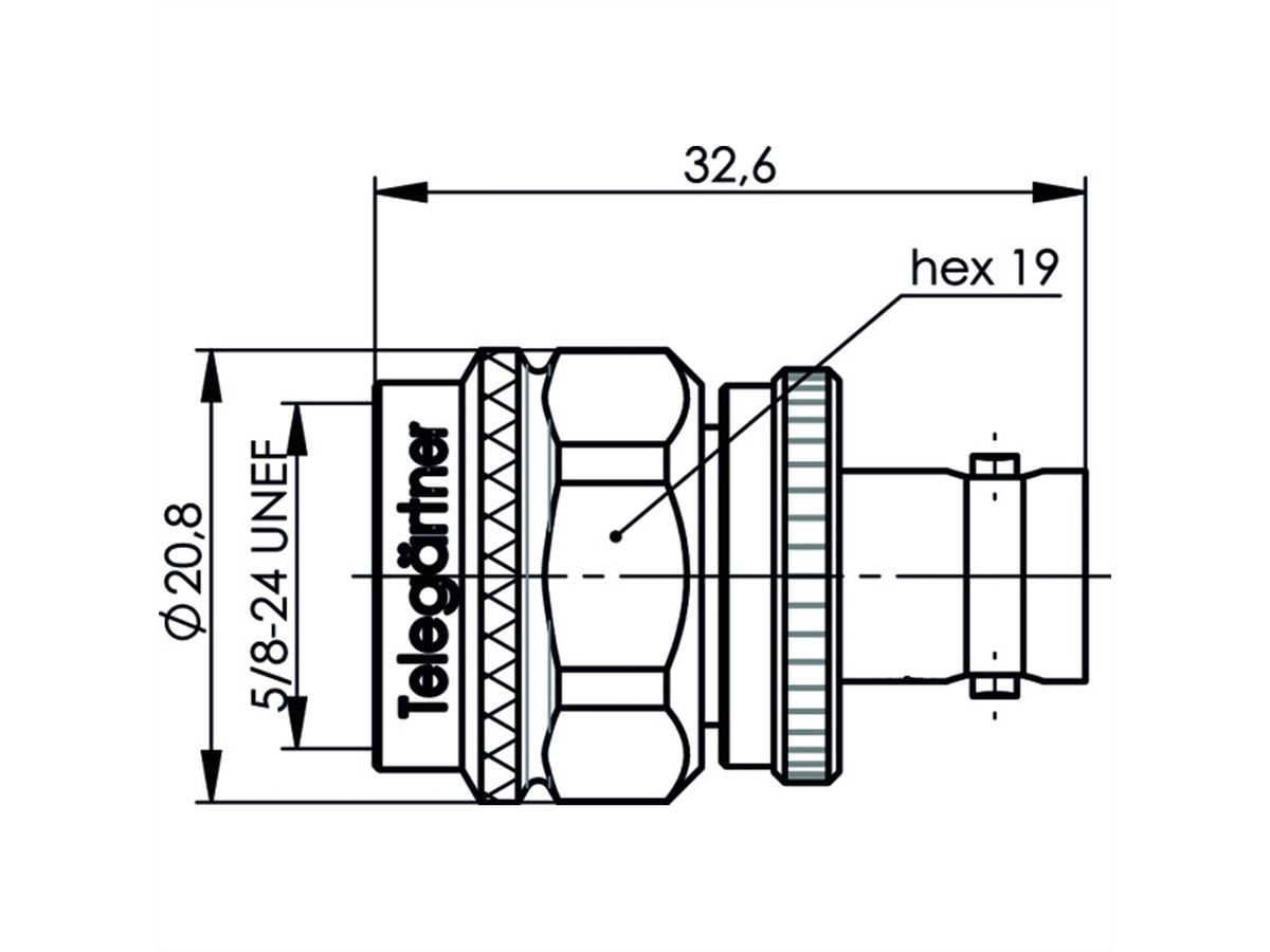 TELEGÄRTNER Adapter BNC-Buchse / N-Stecker