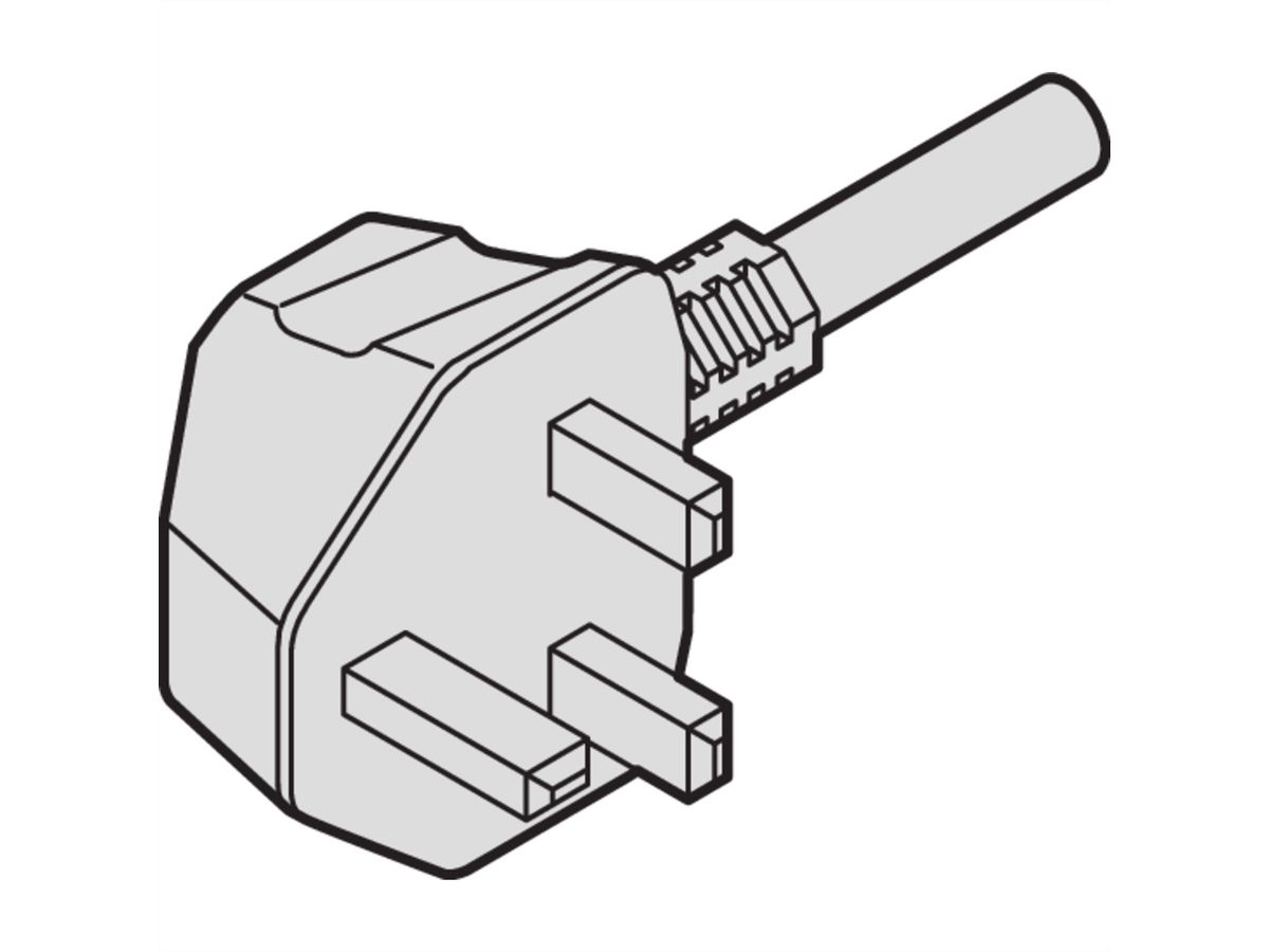 SCHROFF Netzanschlussleitung BS - NETZANSCHL.KABEL 2,5M BS-C13