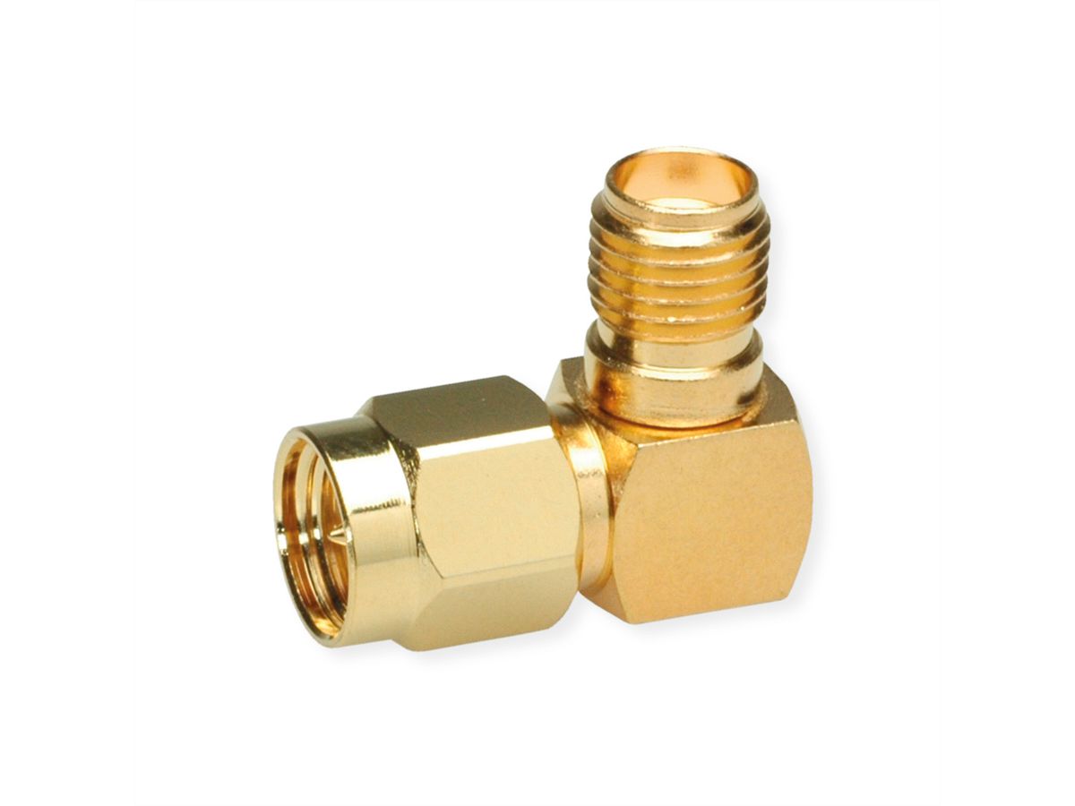 TELEGÄRTNER SMA-Verbinder, Stecker/Buchse, gewinkelt, vergoldet