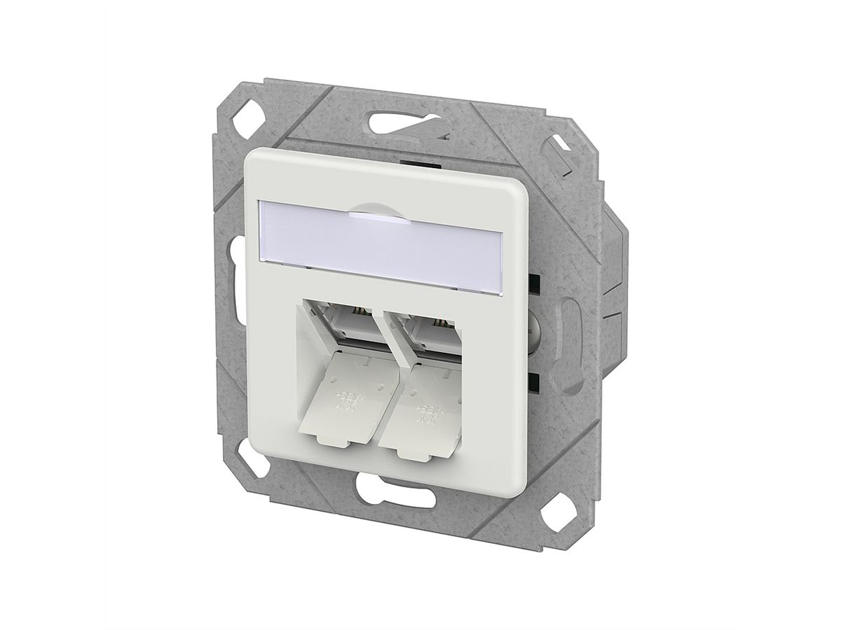 METZ CONNECT E-DAT C6A LSA++ Dose, 2 Port, UPk, verkehrsweiß