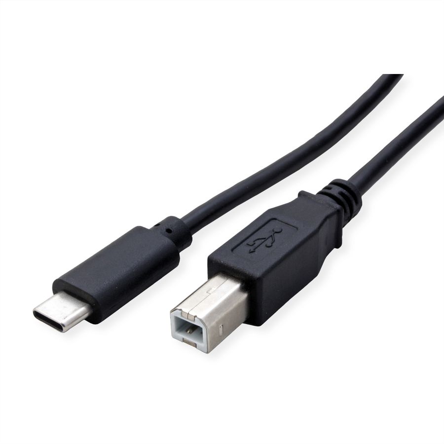 ROLINE USB 2.0 Typ C Kabel, C - B, ST/ST, schwarz, 4,5 m